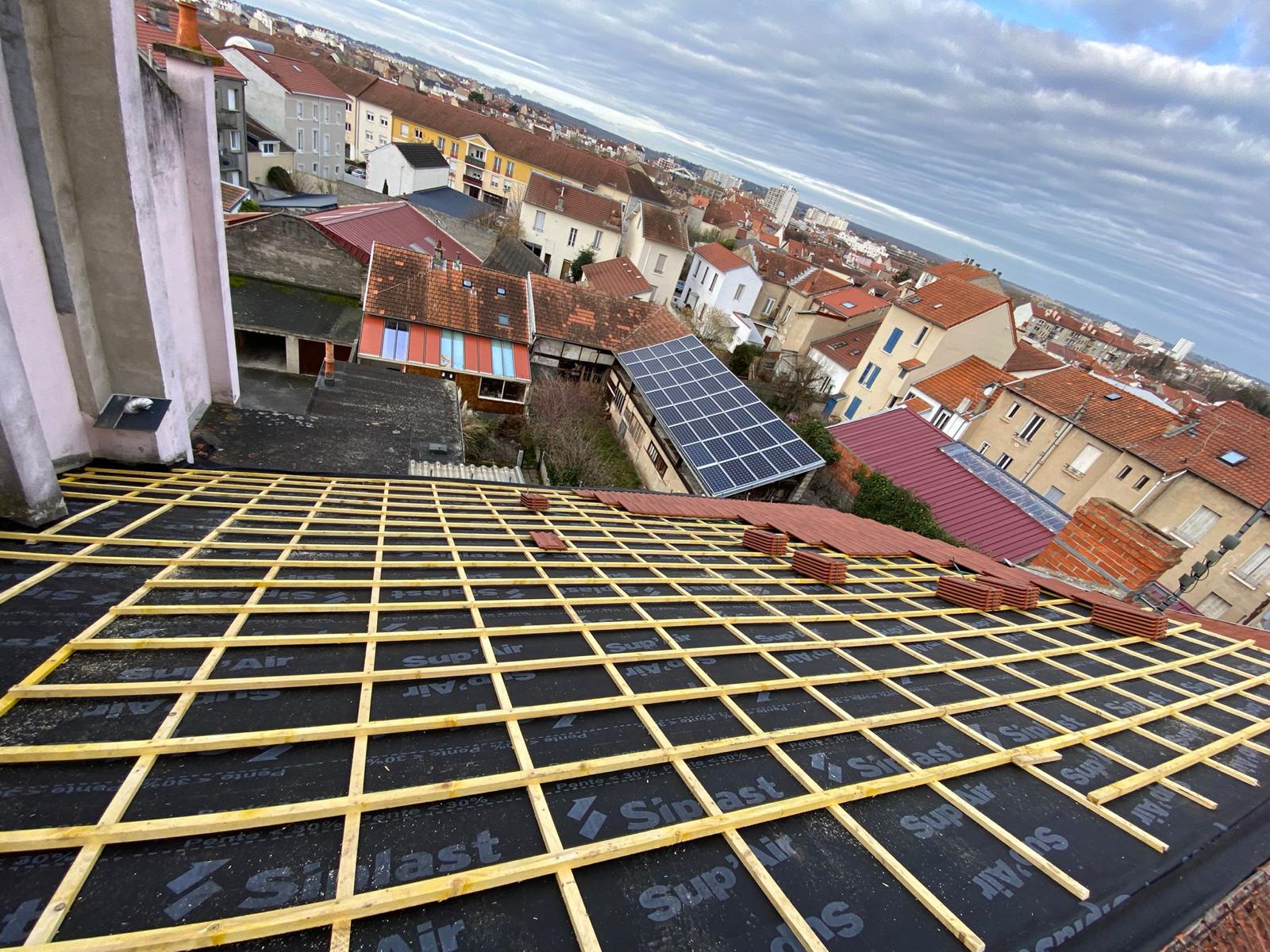 Chantier de couverture en Île-de-France